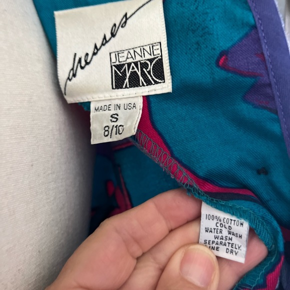 Jeanne Marc Dress Colorful 🌸❤️Pink Teal - Picture 9 of 14